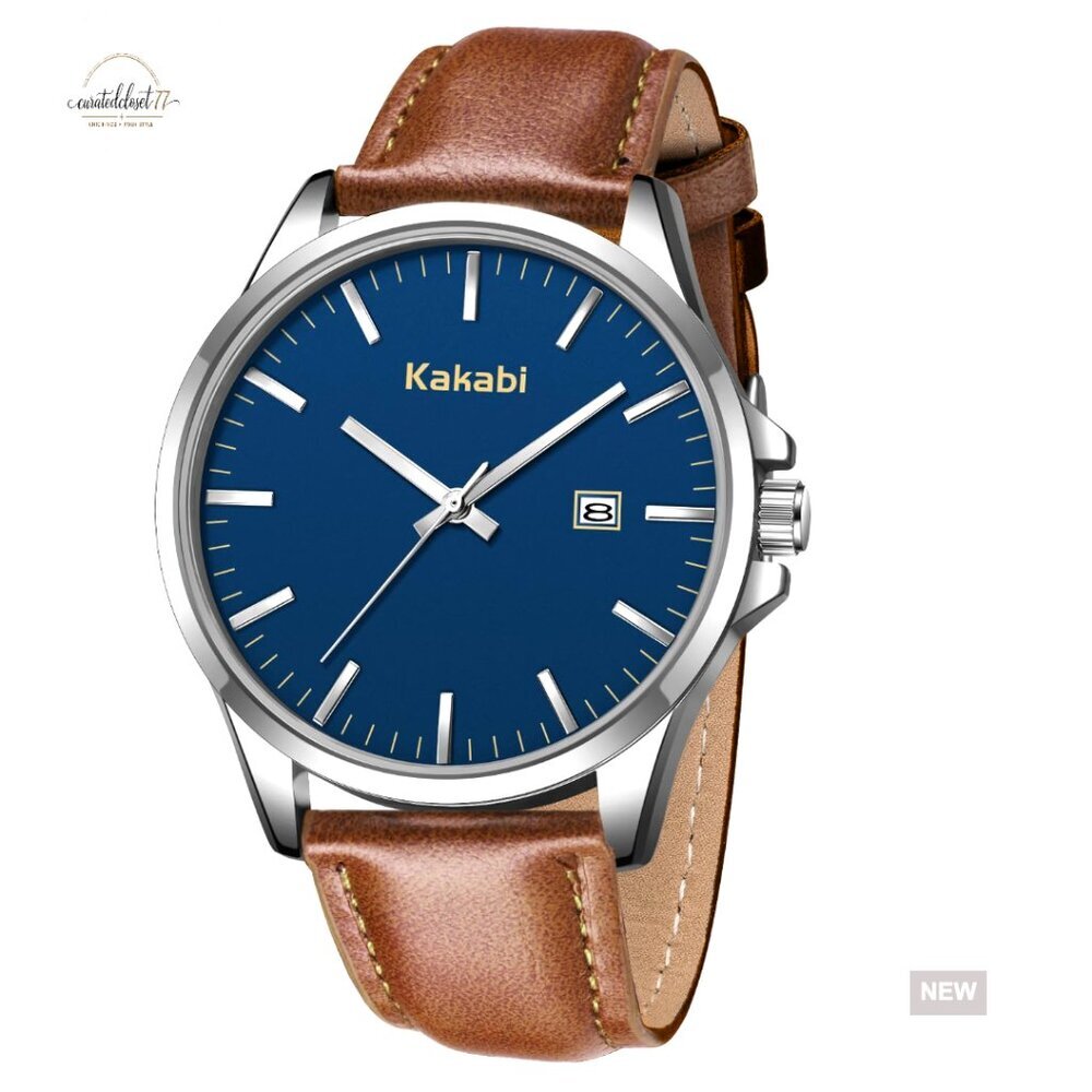 Minimalist Leather Strap Watch Classic Analog Quartz Dress Waterproof